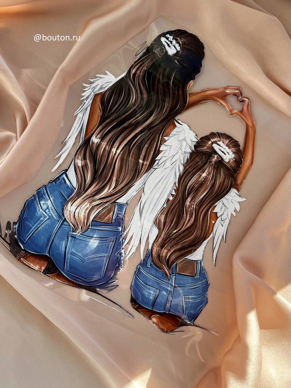 Термонаклейка мама и дочь