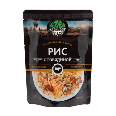 Готовое блюдо "Каша рисовая с говядиной" 250 г. (Кронидов)