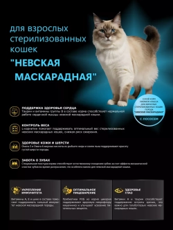 Корм для стерилизованных Невских маскарадных, с лососем 2 кг