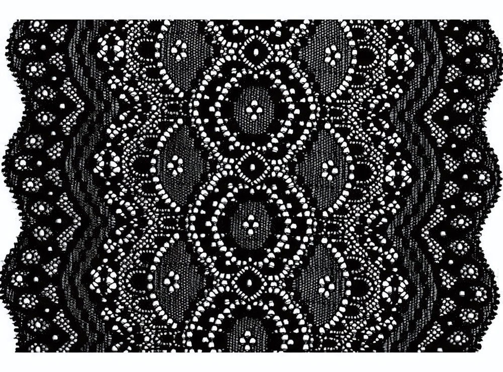 Кружевные трусики-бразилиана с геометрическим рисунком (Размер: 2 размер) (Цвет: черный)