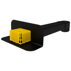 Парапетная кровельная воронка с отводом и листвоуловителем 65*100 L560