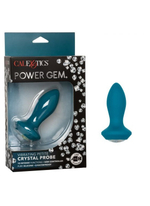 Анальная пробка с кристаллом и вибрацией Power Gem Vibrating Petite Cristal Probe голубая 9.5 см