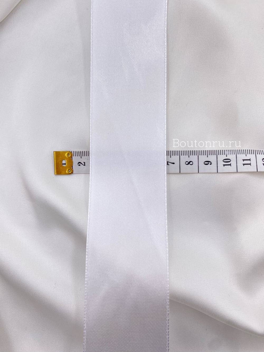 Лента атласная белая 4 см