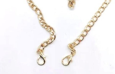 Цепочка для сумки с карабинами, ш. 8 мм, L 120 см, золото