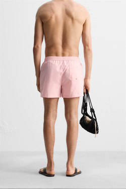 ZARA ПЛАВКИ SEERSUCKER, РОЗОВЫЙ