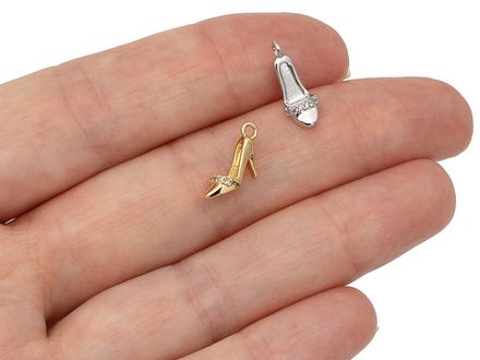 Подвеска "Туфелька" 14мм, со стразами