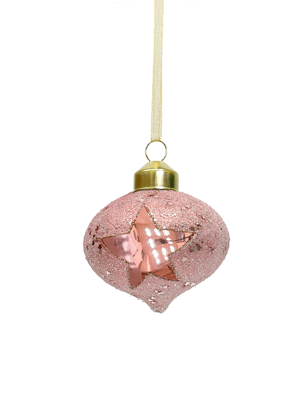 Набор елочных игрушек 8см 9шт ChristmasDeLuxe розовый со звездой
