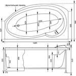 Акриловая ванна Aquanet Jersey 170x90 L