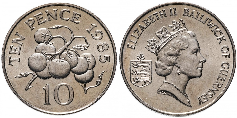 Гернси 10 пенсов, 1985 Томат UNC