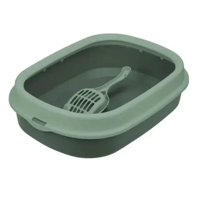 Лоток для кошек ЛЯ-МУРР 480мм с низким бортом + совок, Нефритовый