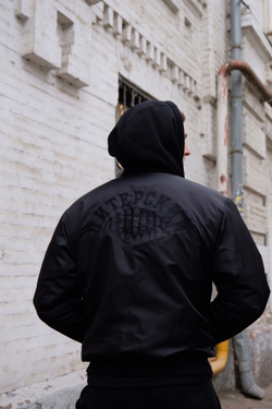 Куртка-Бомбер Питерский Щит Фрактура Чёрный / Черный