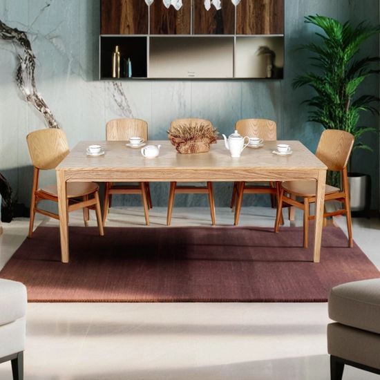 Комплект Стол Berlin 200x100 + 6 стульев VST-V деревянный / Бук натуральный