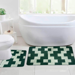 Коврик BORNOVA 2шт 60*100/50*60см (темно-зеленый) 2536