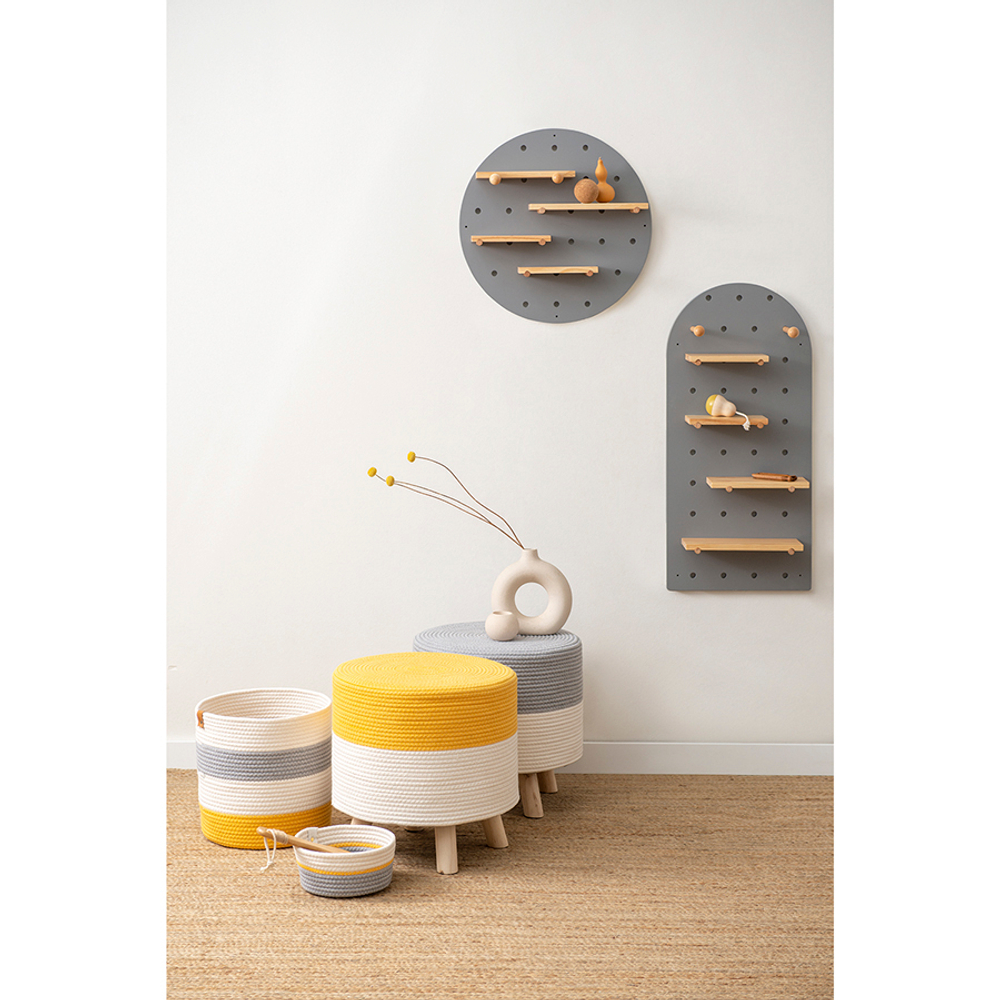 Корзина для хранения Bergenson Bjorn Ciary 30х30см бежевая/серая/горчичная