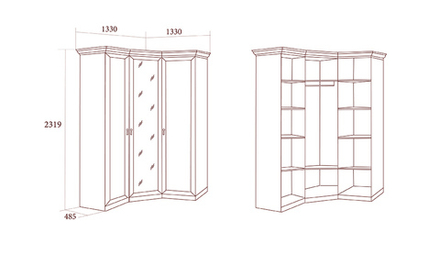 ЕКАТЕРИНА Шкаф для одежды угловой