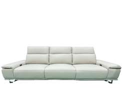 Трехместный диван с элетро-реклайнером 4373, бежевая натуральная кожа