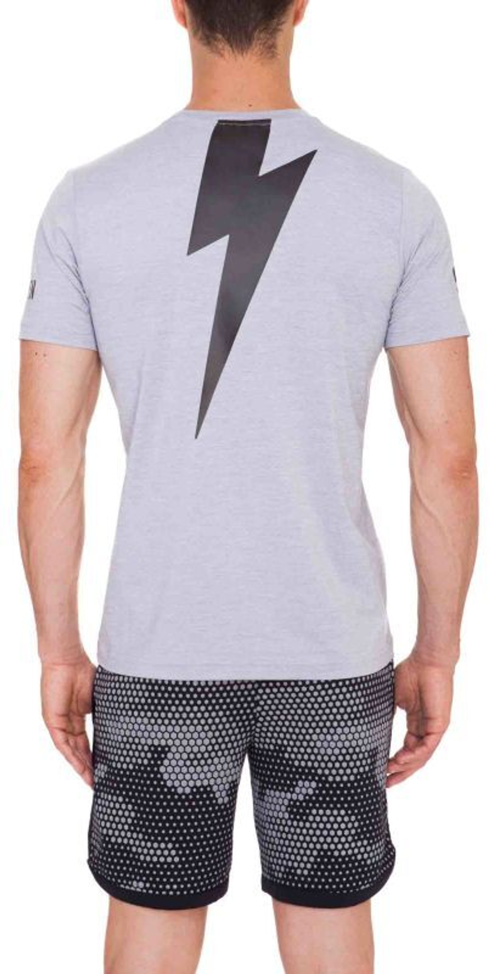 Мужская теннисная футболка Hydrogen Thunderbolt Tech T-Shirt - grey melange/black
