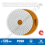 ЗУБР АГШК 125 мм, №200, мокрое шлифование, Алмазный гибкий шлифовальный круг (29867-200)