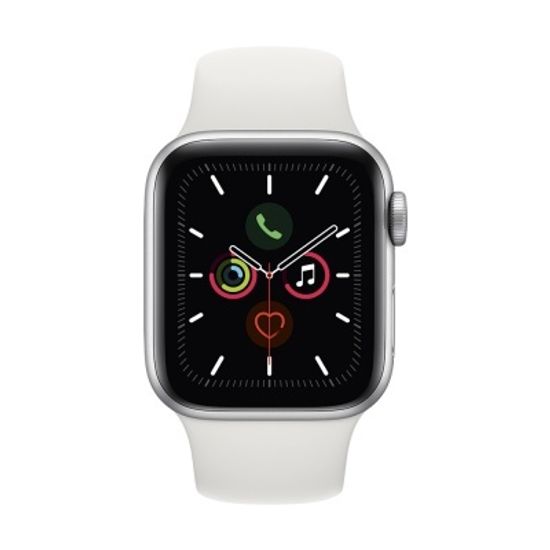 Apple Watch Series 5 40mm Aluminum Case with Sport Band (Серебристый/Белый) (MWV62)