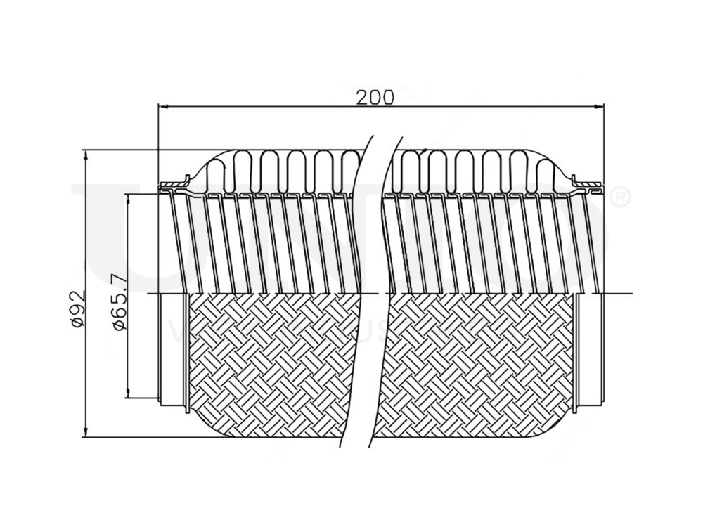 Гофра глушителя 65x200 мм InterLock UNIO EXP-65200L
