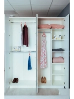 Шкаф для одежды распашной с зеркалом и полками 180х51х222 см