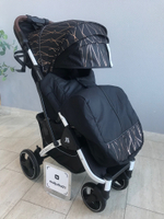 Коляска прогулочная Babalo 2024 Золотая полоска текстиль на белой раме