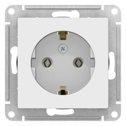 Розетка ATLASDESIGN с заземлением, 16А, механизм, белый