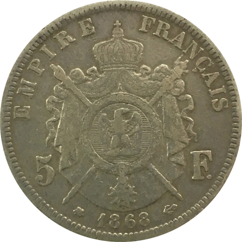 5 франков 1868 год (VF)
