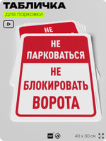 Табличка для парковки "Не парковаться, не блокировать ворота", для дома, офиса, организаций, 40х30 см, Silver Plane x Айдентика Технолоджи