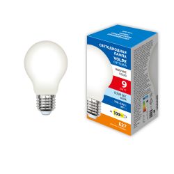 LED-A60-9W-4000K-E27-FR-SLF Лампа светодиодная. Форма A. матовая. Белый свет 4000K. ТМ Volpe