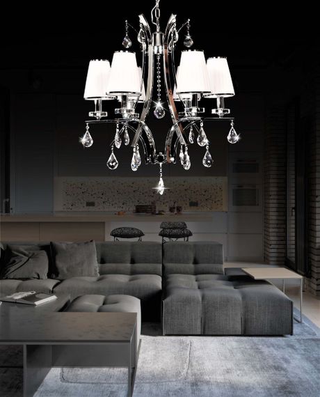 Подвесная люстра Lumina Deco Glamour LDP 66247-6 WT+CHR