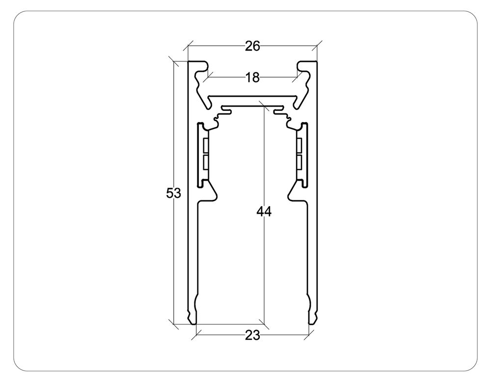 Ambrella Шинопровод низковольтный накладной Magnetic 20mm 48V Track System GL3300