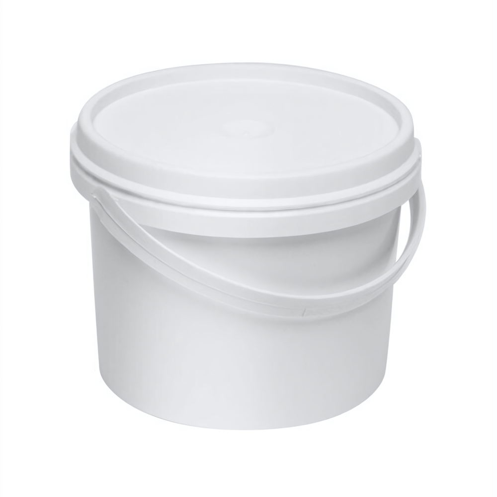 Ведро с герметичной крышкой и ручкой 1 л (белое)