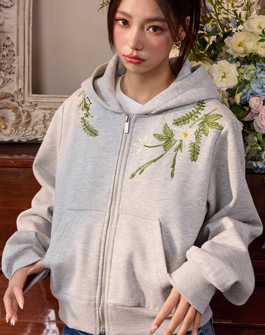 Женское худи HARSHandCRUEL "Flowers" Cropped Zip Hoodie
