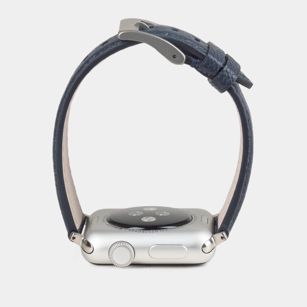Ремешок для Apple Watch 44/45/46 mm из кожи козы, синего цвета