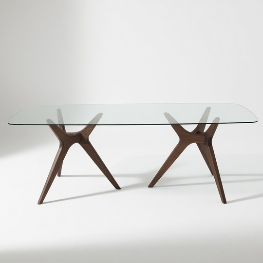 Дизайнерский стол TRIANGLE GLASS LARGE chocolate