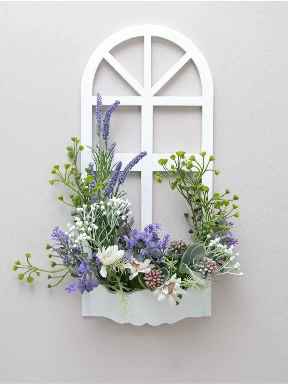 Панно на стену для интерьера "Окно с цветами"