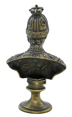 Феодор I. Бронзовый бюст царя Фёдора Алексеевича Романова. Фабрика Ф.Шопена. 1868 г.