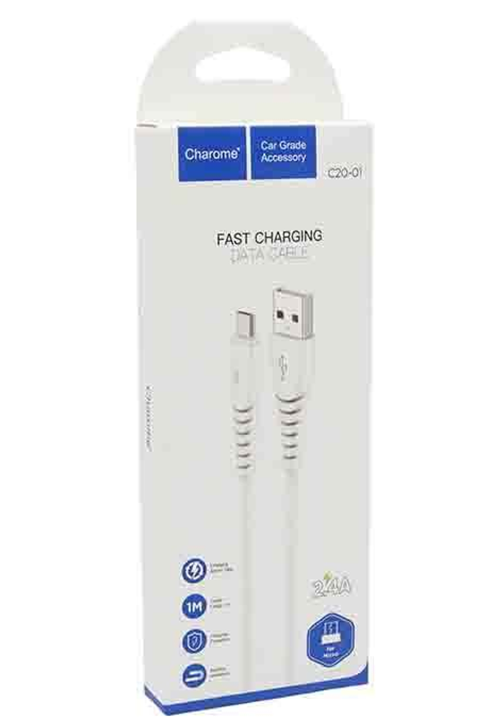 Кабель USB - Micro CHAROME C20-01 (белый) 1м