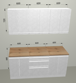 Модульная кухня "Бронкс" 1,8м Кварц