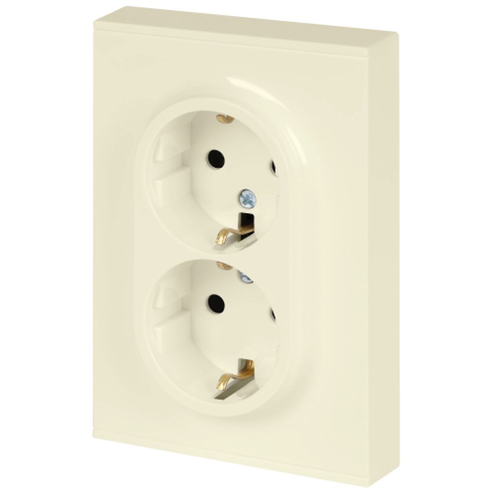 Розетка ЭРА Arktik 16-2104-02 двойная с заземлением 2X2P+E Schuko 16А-250В слоновая кость | Эра Arktik