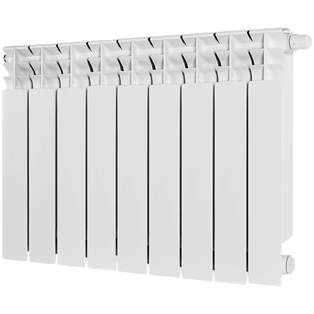 Радиатор биметаллический STOUT TITAN VENTIL 500 - 9 секций (подключение нижнее правое, цвет белый)