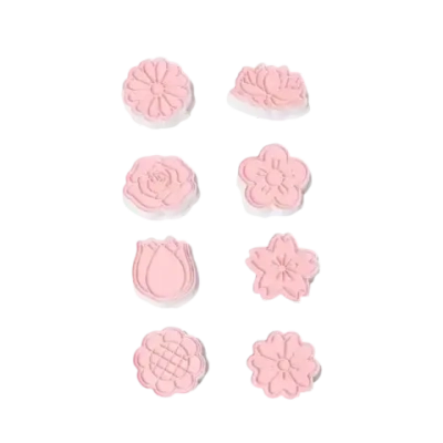 Набор форм для печенья Доляна «Цветы», 8 предметов, цвет розовый