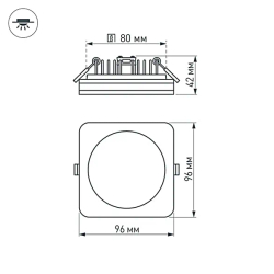 Светодиодная панель LTD-96x96SOL-BK-10W Warm White (Arlight, IP44 Пластик, 3 года) 022556