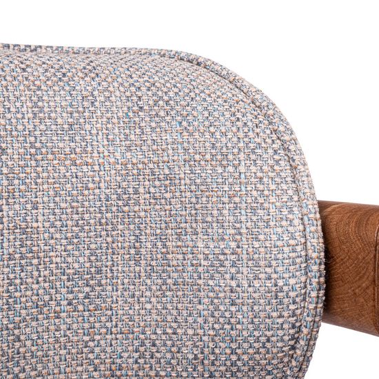 Стул полубарный Rich рогожка бежево-голубая с ножками цвета орех