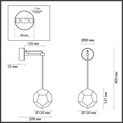 4304/7WL HIGHTECH ODL22 000 хром Настенный светильник IP20 LED 7W 420Лм IP20 4000K BINGO