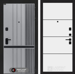 Входная дверь Лабиринт SKYLAB - 25 Белый софт (черная вставка)