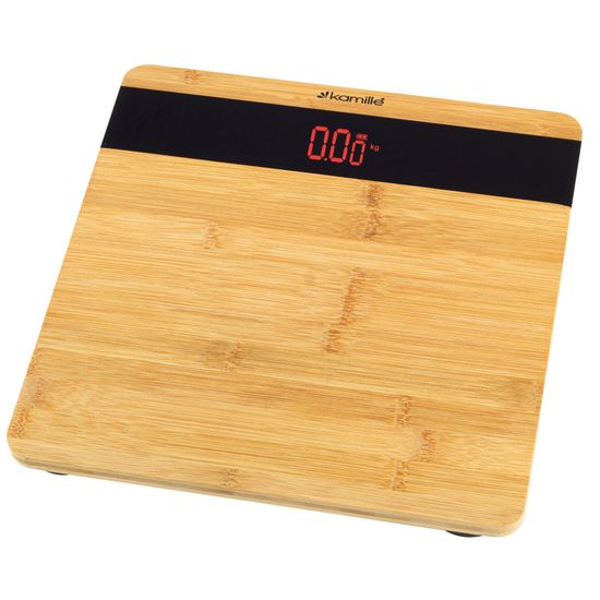 Весы напольные электронные Kamille KM-7113 платформа из бамбука