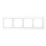 Рамка стеклянная VOLTUM S70 на 4 поста, (белый,матовый,стекло)