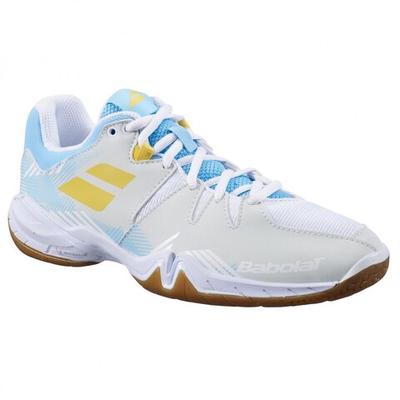 Женские кроссовки для бадминтона/сквоша Babolat Shadow Spirit - white/light blue